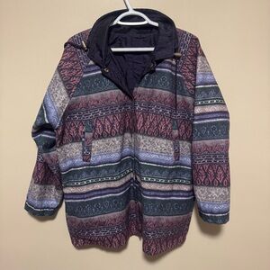 Vintage 90’s Purple Aztec Print Reversible Jacket